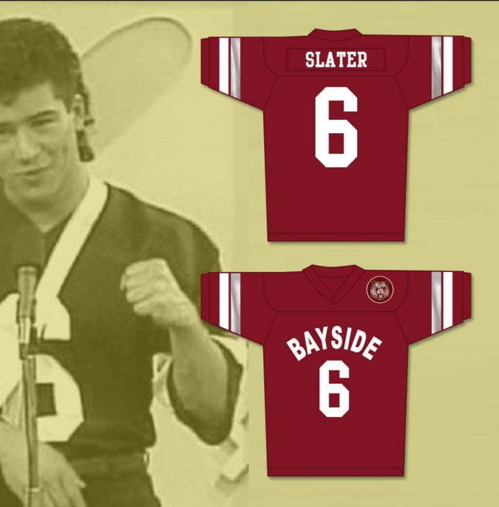 Custom AC Slater 6 Bayside Tigers Maroon Football Jersey