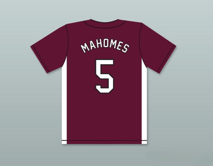 Camiseta de béisbol granate de los WILDCATS DE WHITEHOUSE HIGH SCHOOL de PATRICK MAHOMES 5, con cualquier nombre y número personalizados, 2 costuras, tallas S-6XL