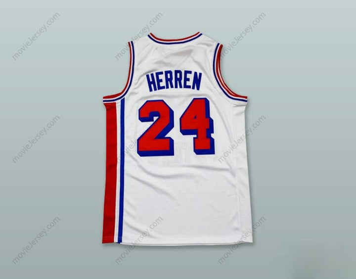 PERSONALIZADO Cualquier Nombre Número CHRIS HERREN 24 FRESNO STATE BULLDOGS BLANCO CAMISETA DE BALONCESTO Cosida Tallas S-6XL