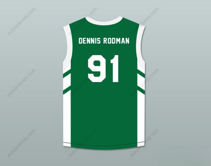 PERSONALIZA cualquier nombre y número de la camiseta verde de baloncesto de DENNIS RODMAN 91 "DENNIS RODMAN'S BIG BANG IN PYONGYANG", costura de alta calidad, tallas S-6XL