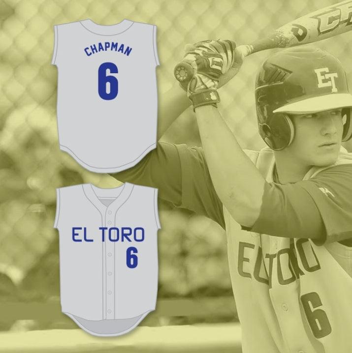 Camiseta de béisbol gris MATT CHAPMAN 6 EL TORO HIGH SCHOOL CHARGERS personalizada con cualquier nombre y número, 2 costuras superiores, tallas S-6XL