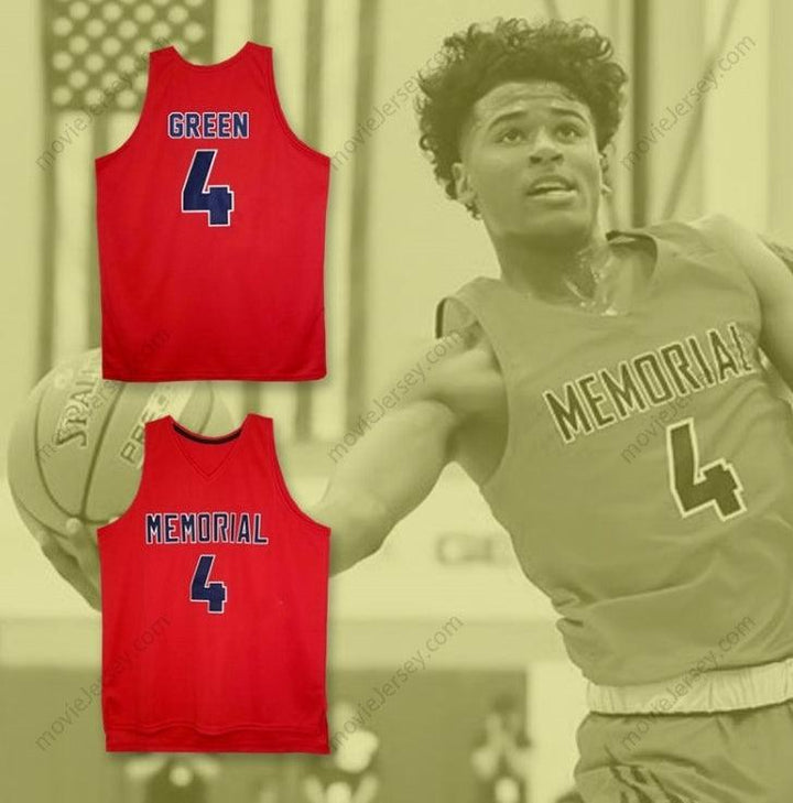 PERSONALIZADA Cualquier Nombre Número JALEN GREEN 4 SAN JOAQUIN MEMORIAL HIGH SCHOOL PANTHERS ROJO CAMISETA DE BALONCESTO con Costuras S-6XL