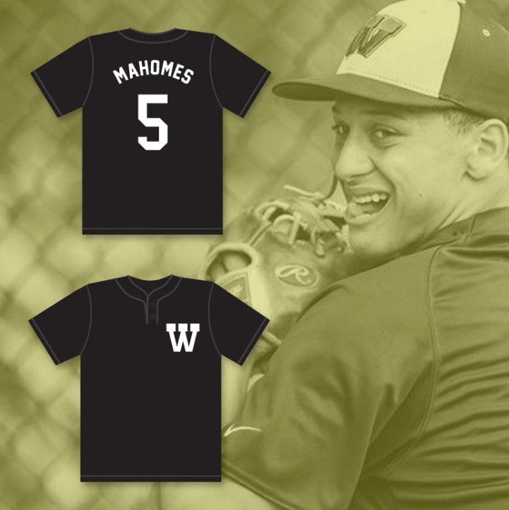 Camiseta de béisbol negra para hombre, diseño personalizado con el nombre y número de PATRICK MAHOMES 5, equipo WHITEHOUSE HIGH SCHOOL WILDCATS, cosida con 2 puntadas, tallas S-6XL