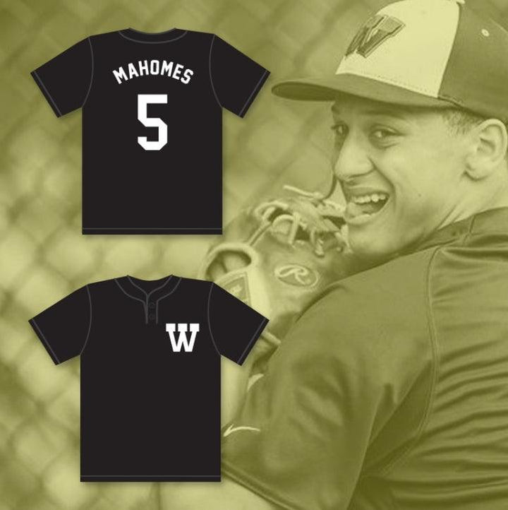 Camiseta de béisbol negra para hombre, diseño personalizado con el nombre y número de PATRICK MAHOMES 5, equipo WHITEHOUSE HIGH SCHOOL WILDCATS, cosida con 2 puntadas, tallas S-6XL