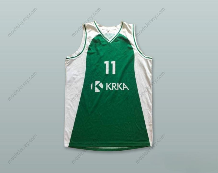 PERSONALIZA cualquier Nombre Número ZIGA DIMEC 11 KK KRKA NOVO MESTO ESLOVENIA Camiseta de baloncesto VERDE Bordado Tallas S-6XL