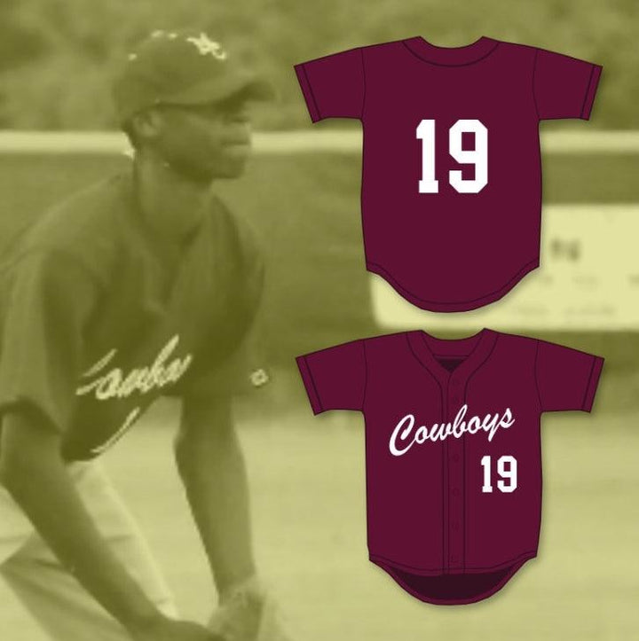 Camiseta de béisbol granate LORENZO CAIN 19 HIGH SCHOOL COWBOYS personalizada con cualquier nombre y número, 1 pieza, tallas S-6XL