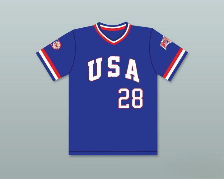 Personalizado Cualquier Nombre Número CHRIS GWYNN 28 1984 USA TEAM BLUE BASEBALL JERSEY 2 Cosido Superior S-6XL