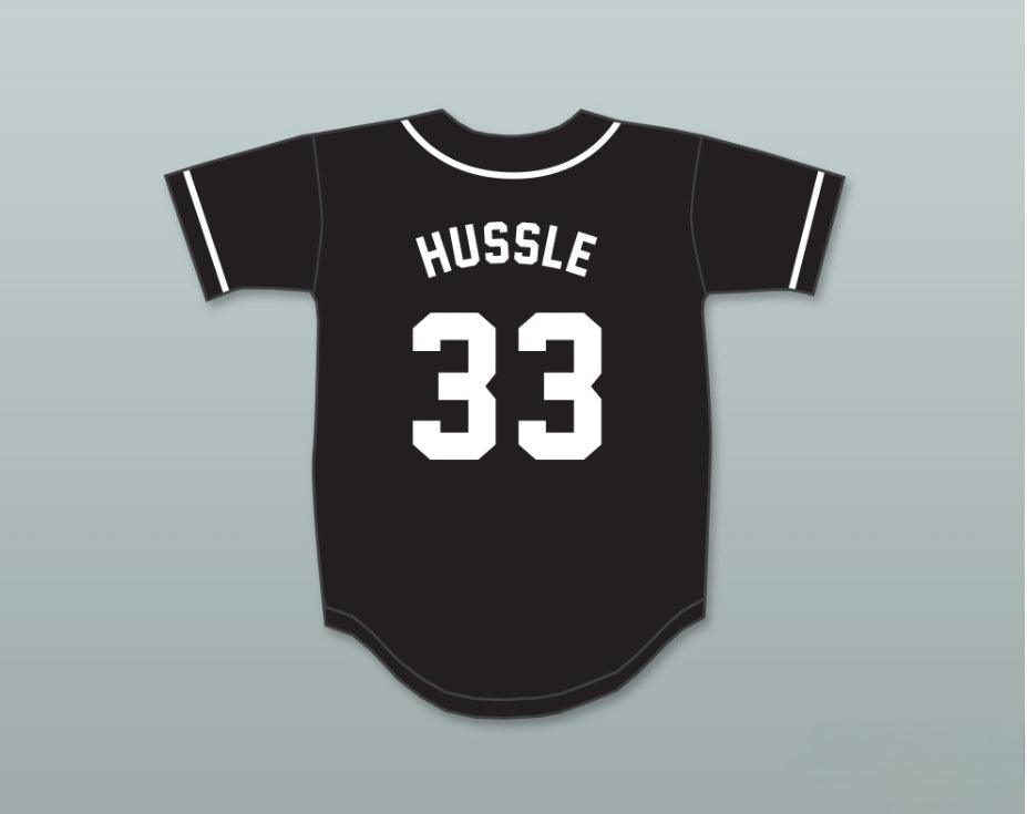 Camiseta de béisbol negra NIPSEY HUSSLE 33 CRENSHAW personalizada con nombre y número, cosida, tallas S-6XL