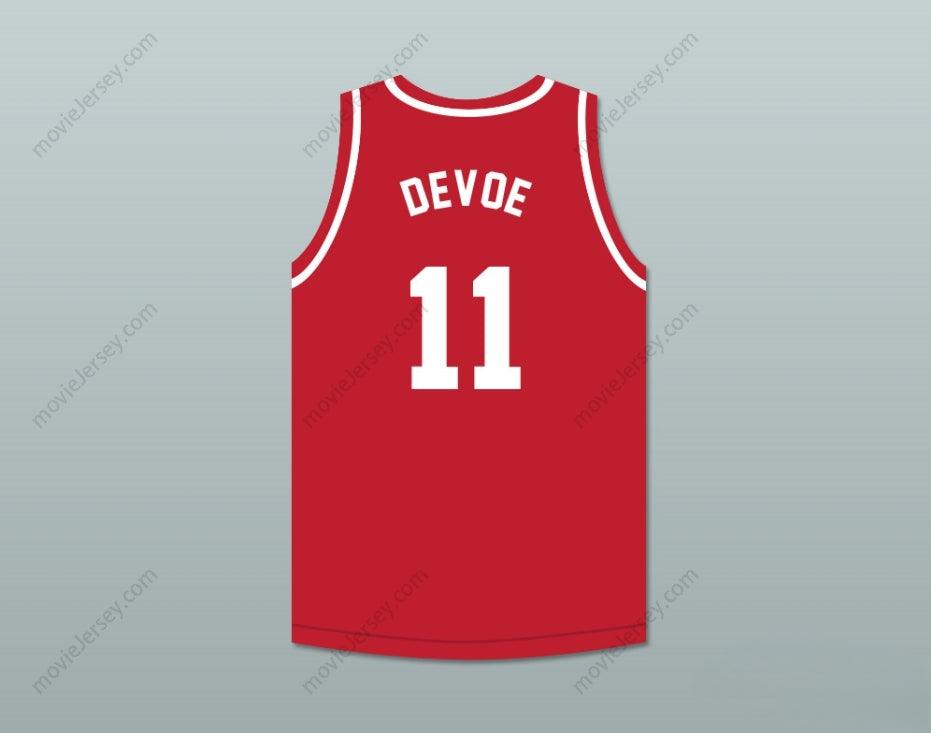 PERSONALIZADO Cualquier Nombre Número RONNIE DEVOE 11 NEW EDITION CAMISETA DE BALONCESTO ROJA Parte Superior Cosida S-6XL