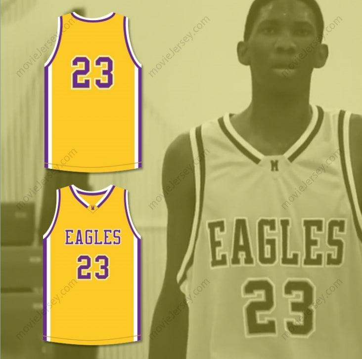PERSONALIZA Cualquier Nombre Número JOEL EMBIID 23 ACADEMY JUNIOR VARSITY AMARILLO Camiseta Baloncesto Cosida S-6XL