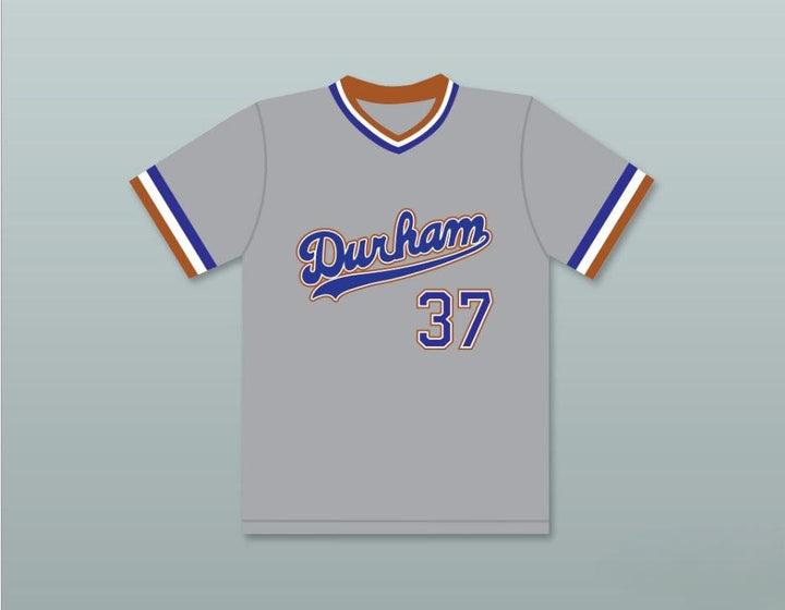 Camiseta de béisbol gris personalizada con el nombre y número que quieras de EBBY CALVIN LALOOSH 37, 2 costuras superiores, S-6XL