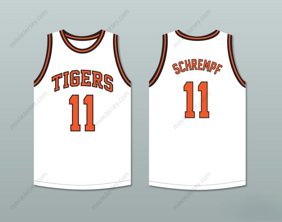 CUSTOM ANY Name Number DETLEF SCHREMPF 11  HIGH SCHOOL TIGERS WHITE BASKETBALL JERSEY 2 Top Stitched S-6XL