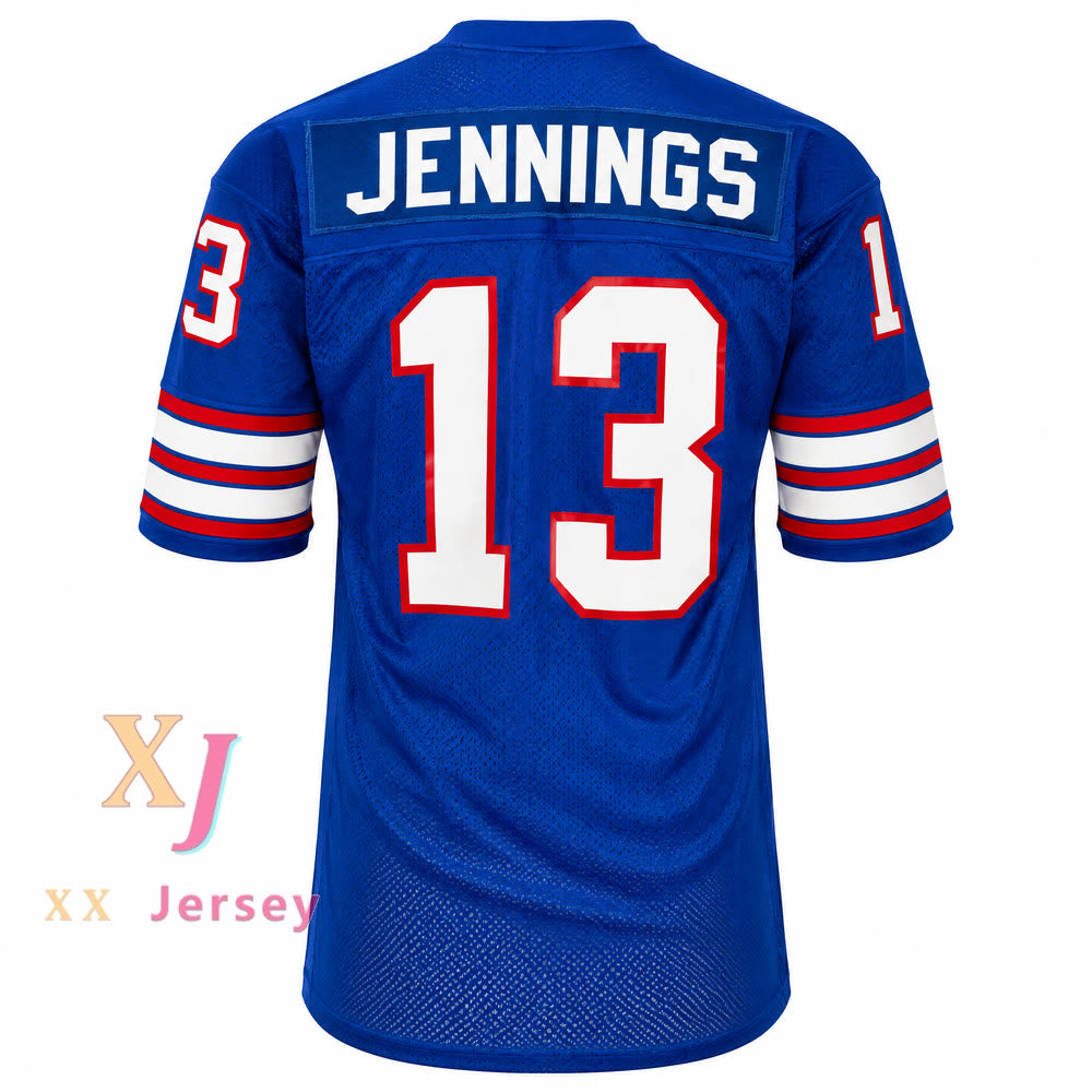 Custom Jennings 13 Blue Football Jersey