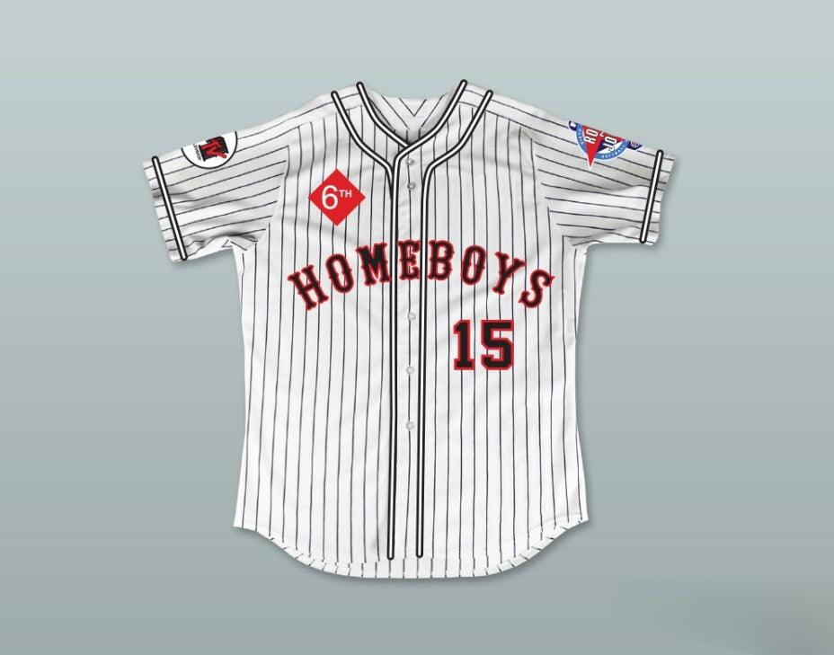 Custom Any Name Number NICHOLAS TURTURRO 15 HOMEBOYS PINSTRIPED BASEBALL JERSEY 6TH ANNUAL ROCK N' JOCK SOFTBALL CHALLENGE 1995 Top Stitched S-6XL