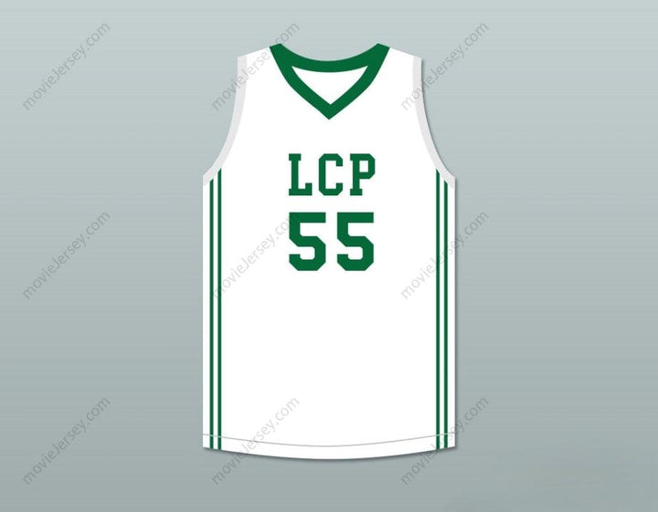 PERSONALIZADO Cualquier Nombre Número TACKO FALL 55 CAMISETA DE BALONCESTO BLANCA Parte Superior Cosida S-6XL