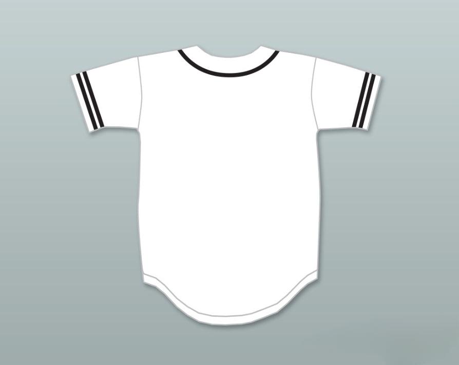 Camiseta de béisbol blanca MALCOLM X con nombre y número personalizados, cosida, tallas S-6XL