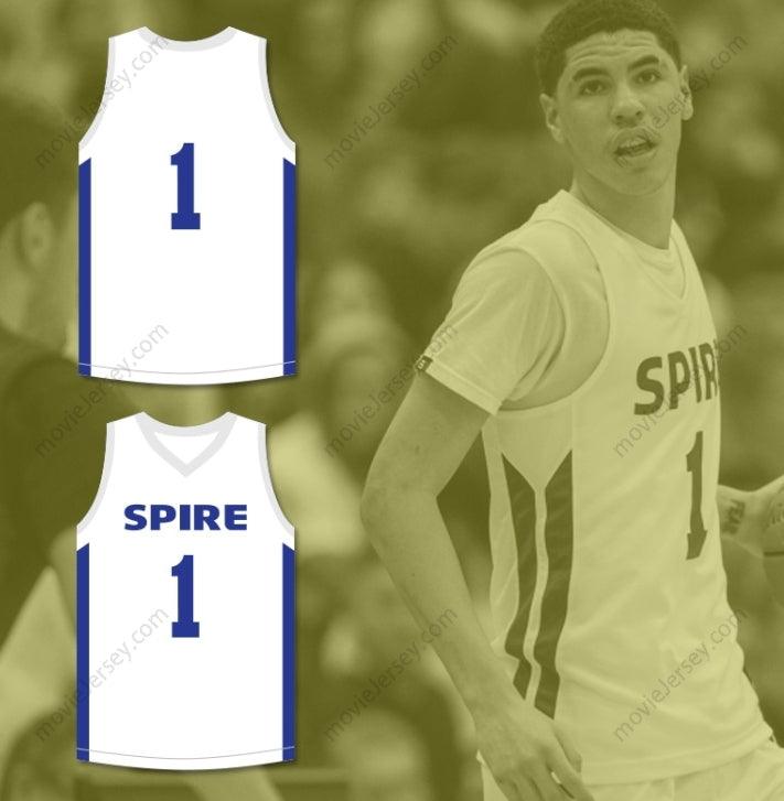 PERSONALIZA CUALQUIER Nombre Número LAMELO BALL 1 SPIRE CAMISETA BALONCESTO BLANCA Parte Superior Cosida S-6XL