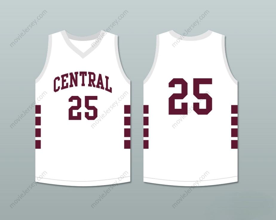 PERSONALIZA CUALQUIER Nombre Número JUGADOR 25 BRISTOL CENTRAL RAMS CAMISETA DE BALONCESTO BLANCA Parte Superior Cosida S-6XL