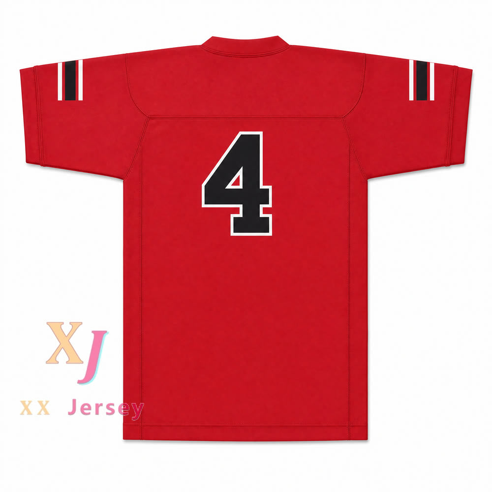 Wyatt Roberts 4 EMCC Lions Alternate Football Jersey — red back view