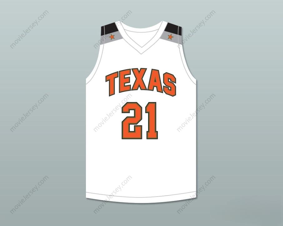 PERSONALIZA CUALQUIER Nombre Número JUGADOR 21 TEXAS D1 EMBAJADORES CAMISETA BLANCA DE BALONCESTO 1 Costura Superior S-6XL