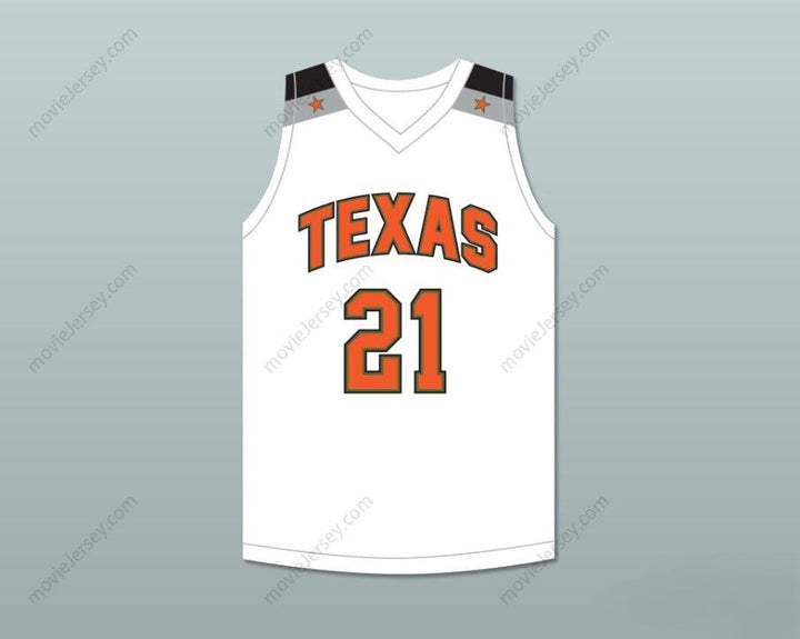 PERSONALIZA CUALQUIER Nombre Número JUGADOR 21 TEXAS D1 EMBAJADORES CAMISETA BLANCA DE BALONCESTO 1 Costura Superior S-6XL