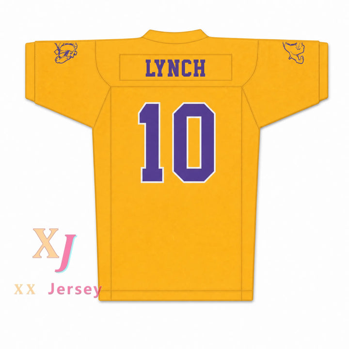 CAMISETA DE FÚTBOL TÉCNICA PERSONALIZADA NMARSHAWN LYNCH 10, INCLUYE BULLDOG, TODO COSIDO S-6XL