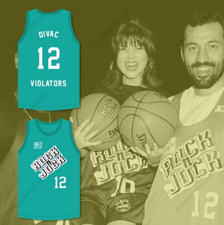 CAMISETA DE BALONCESTO PERSONALIZADA CON CUALQUIER Nombre y Número VLADE DIVAC 12 VIOLATORS 3.er ANUAL ROCK N' JOCK B-BALL JAM 1993, costuras superiores S-6XL
