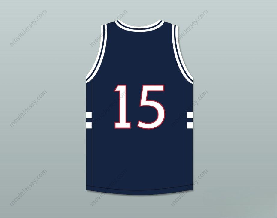 PERSONALIZA Cualquier Nombre Número JERMAINE COLE 15 BULLDOGS HIGH SCHOOL AZUL MARINO CAMISETA BALONCESTO Top Cosido S-6XL
