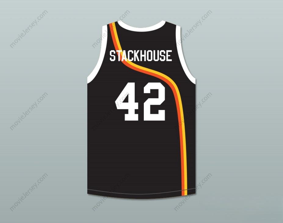 PERSONALIZA Cualquier Nombre Número JERRY STACKHOUSE 42 ROSWELL RAYGUNS JERSEY BALONCESTO NEGRO Costura Superior S-6XL