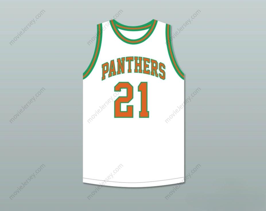 PERSONALIZA CUALQUIER Nombre Número BILL SHARMAN 21 PORTERVILLE HIGH SCHOOL PANTHERS CAMISETA BALONCESTO BLANCA 1 Costura superior S-6XL