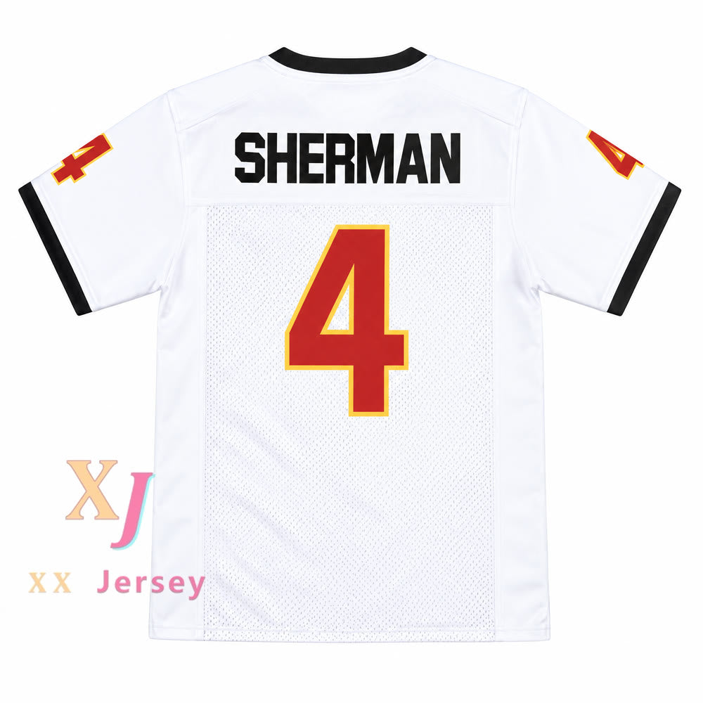 PERSONALIZADO Cualquier Nombre Número RICHARD SHERMAN 4 MANUEL DOMINGUEZ HIGH SCHOOL BLANCO CAMISETA DE FÚTBOL Top Cosido S-6XL