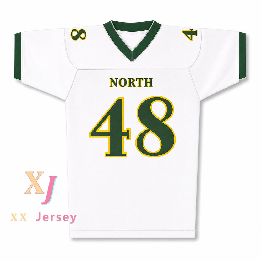 CUSTOM WHITE ROB GRONKOWSKI 48 NORTH HIGH SCHOOL FOOTBALL JERSEY Top Stitched S-6XL