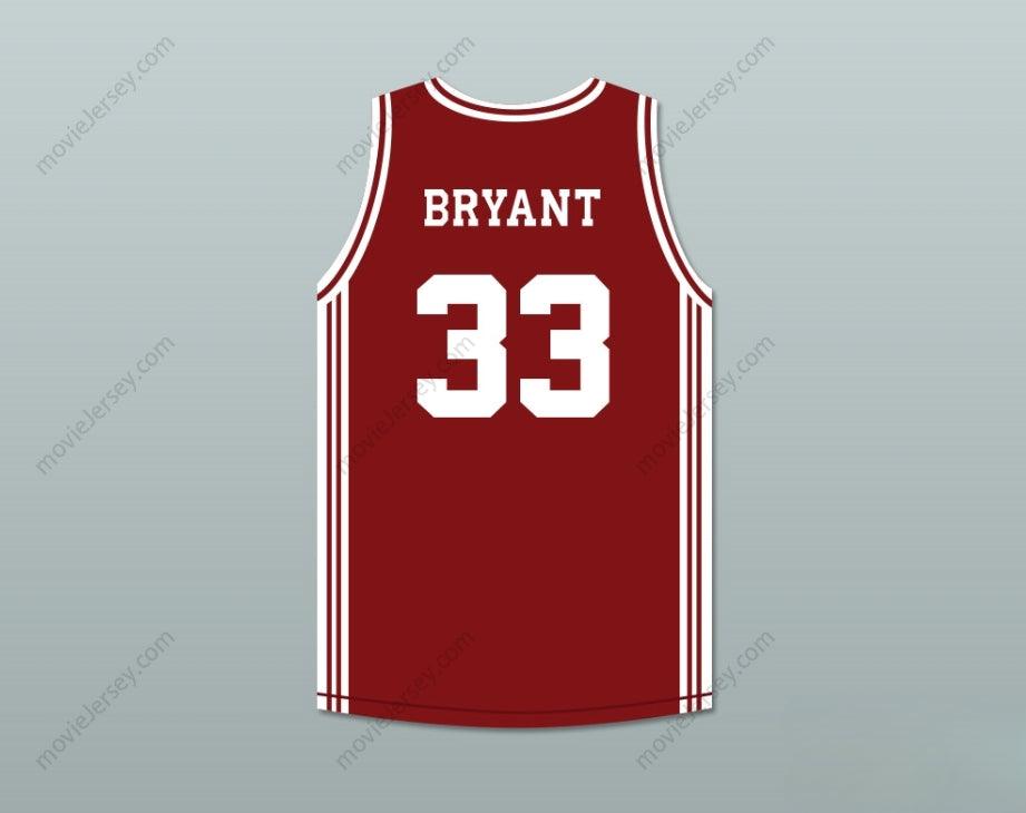 PERSONALIZA CUALQUIER Nombre Número BRYANT 33 CAMISETA DE BALONCESTO DE LOS ACES DE LOWER MERION HIGH SCHOOL GRANATE 2 Costuras Superior Tallas S-6XL
