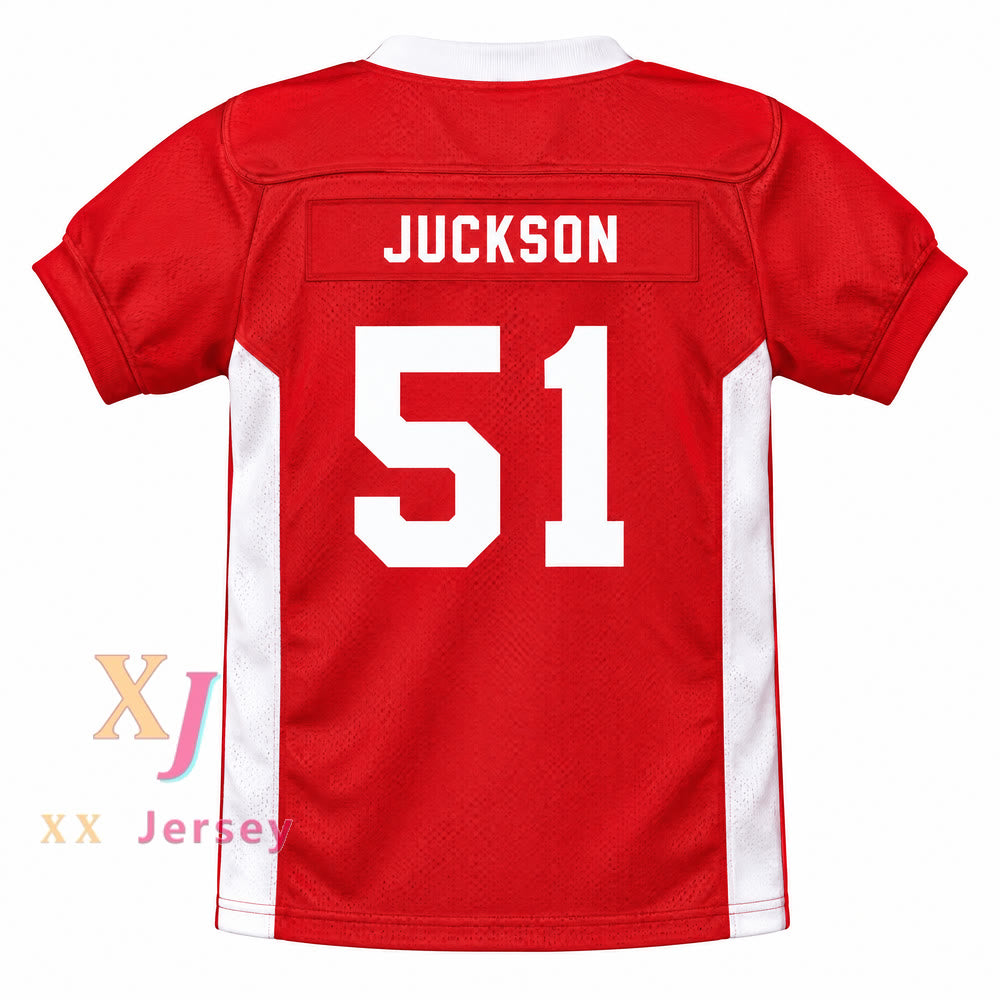 PERSONALIZADA Cualquier Nombre Número T.J. JUCKSON 51 JERSEY FÚTBOL EAST KEY PEELE Cosida S-6XL