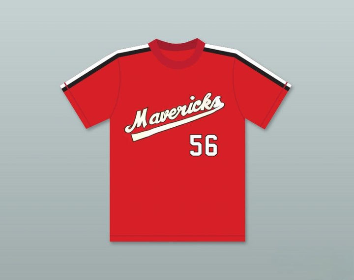 Camiseta de béisbol roja con el número y nombre personalizados JIM BOUTON 56 de THE BATTERED BASTARDS OF BASEBALL, costura superior, tallas S-6XL