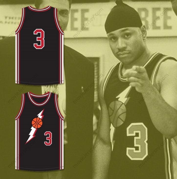 CAMISETA DE BALONCESTO NEGRA PERSONALIZADA CON NOMBRE Y NÚMERO LL COOL J MARION HILL 3 "IN THE HOUSE" Bordado S-6XL