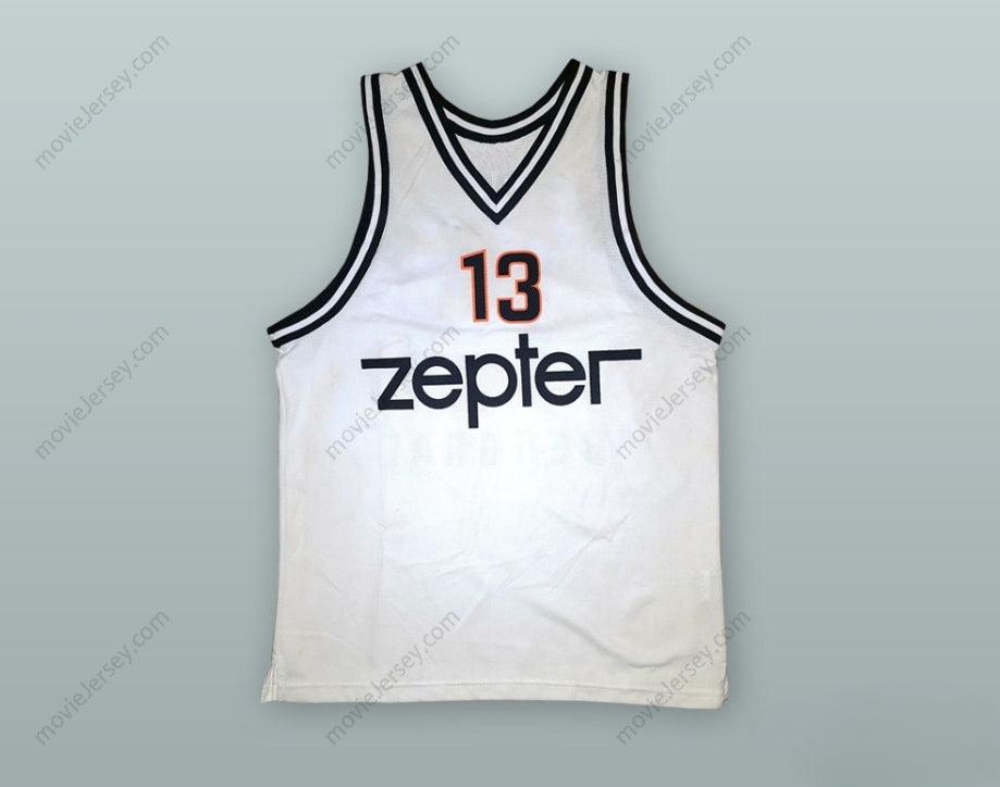 PERSONALIZA Cualquier Nombre Número MIROSLAV RADOSEVIC 13 KK PARTIZAN BELGRADO Camiseta de baloncesto BLANCA Parte superior cosida S-6XL