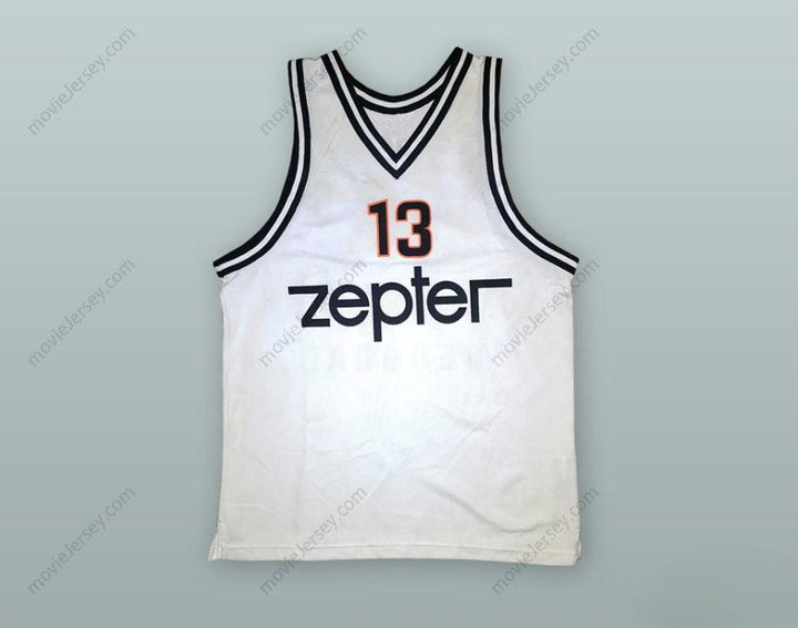 PERSONALIZA Cualquier Nombre Número MIROSLAV RADOSEVIC 13 KK PARTIZAN BELGRADO Camiseta de baloncesto BLANCA Parte superior cosida S-6XL