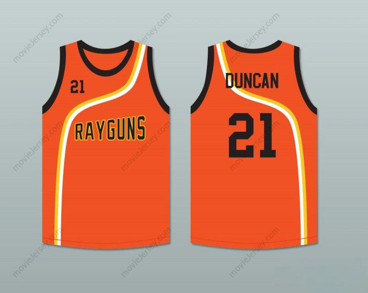 PERSONALIZA CUALQUIER Nombre Número TIM DUNCAN 21 ROSWELL RAYGUNS JERSEY BALONCESTO NARANJA Costuras Superior S-6XL