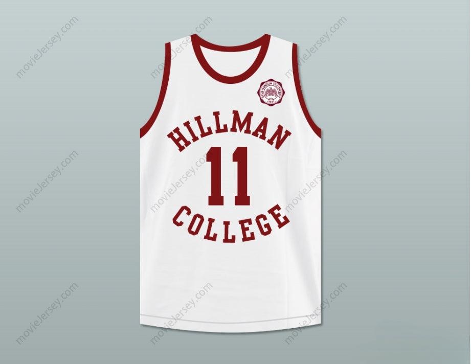 CUSTOM ANY Name Number WALTER OAKES 11 HILLMAN COLLEGE WHITE BASKETBALL JERSEY WITH EAGLE PATCH Top Stitched S-6XL