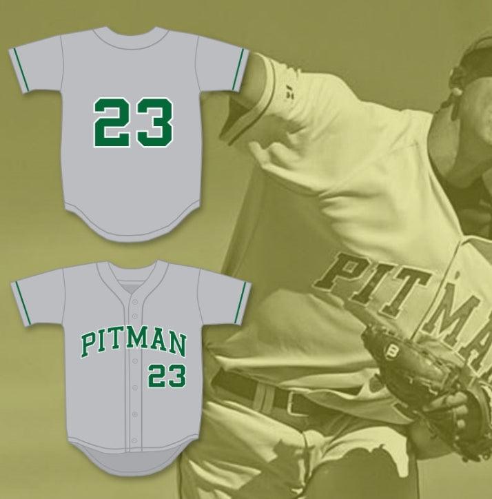 Camiseta de béisbol gris de orgullo de la escuela secundaria John H. Pitman con nombre y número personalizados (Colin Kaepernick 23), 1 cosida, tallas S-6XL