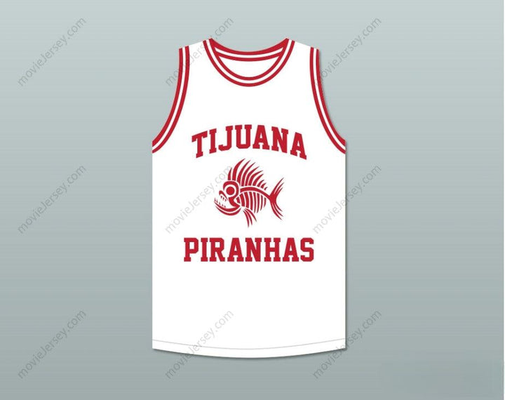 PERSONALIZA cualquier nombre y número SALMA HAYEK 10 TIJUANA PIRANHAS PLAYERA DE BALONCESTO BLANCA EQUIPO DE EXPANSIÓN MEXICANO Con costuras S-6XL