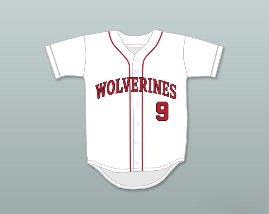 Custom Any Name Number JACK FLAHERTY 9  -WESTLAKE SCHOOL WOLVERINES WHITE BASEBALL JERSEY 1 Top Stitched S-6XL