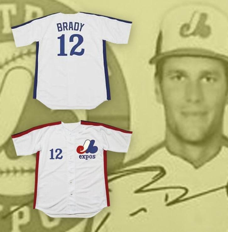 Jersey de béisbol blanco de Montreal TOM BRADY 12 personalizado con cualquier nombre y número, cosido, tallas S-6XL