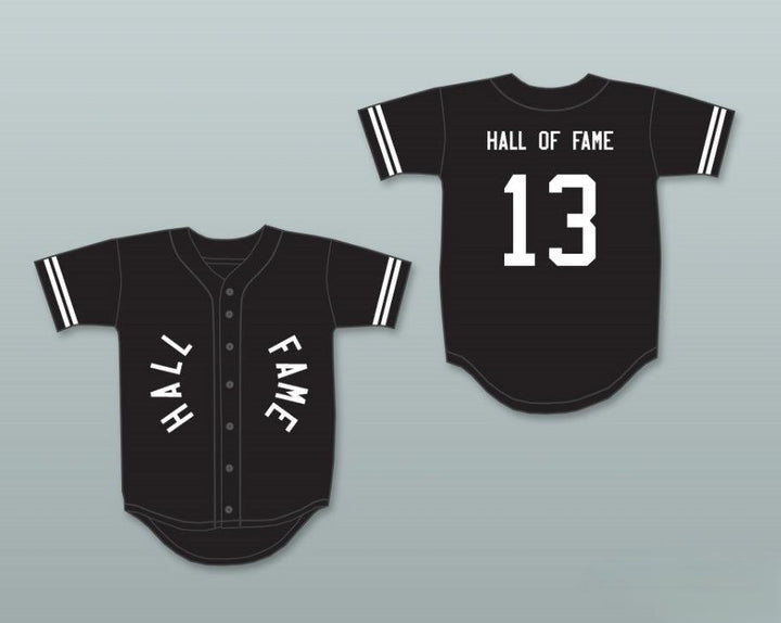 Camiseta de béisbol personalizada con cualquier nombre y número HALL OF FAME 13 NEGRA, con costuras, tallas S-6XL