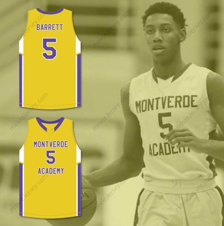 PERSONALIZA Cualquier Nombre Número R.J. BARRETT 5 ACADEMY CAMISETA BALONCESTO AMARILLA Costuras Superiores S-6XL