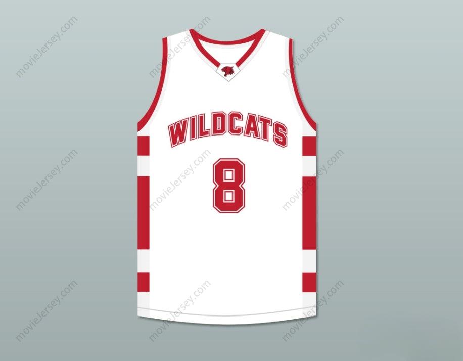 CUSTOM ANY Name Number CHAD DANFORTH 8 EAST HIGH SCHOOL WILDCATS WHITE BASKETBALL JERSEY Top Stitched S-6XL