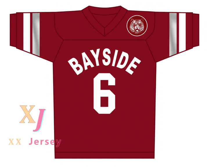 Custom AC Slater 6 Bayside Tigers Football Jersey with Patch