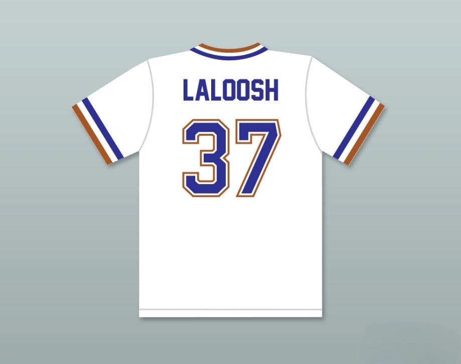 Camiseta de béisbol blanca personalizada con cualquier nombre y número de EBBY CALVIN LALOOSH 37, doble costura, tallas S-6XL