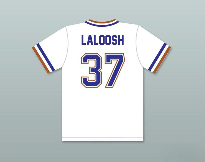 Camiseta de béisbol blanca personalizada con cualquier nombre y número de EBBY CALVIN LALOOSH 37, doble costura, tallas S-6XL